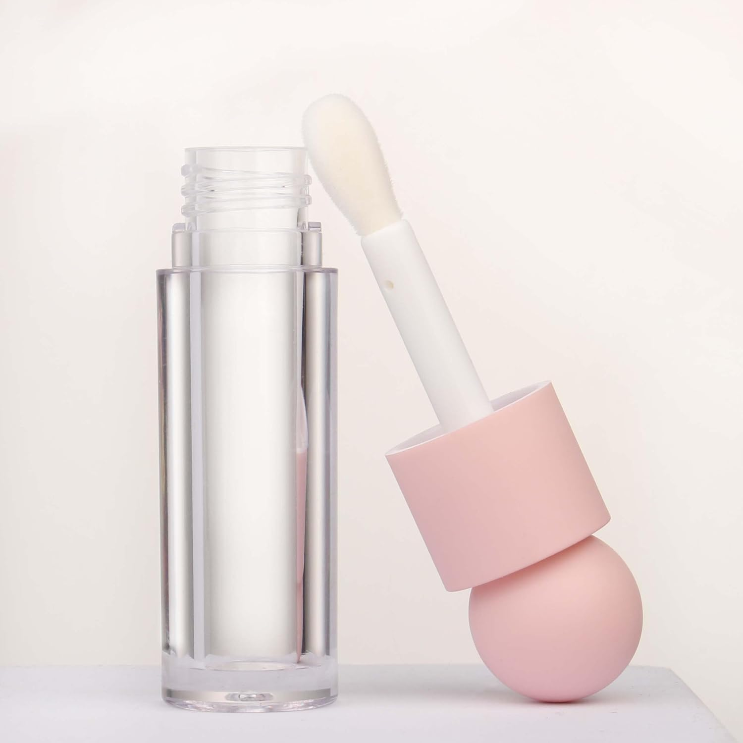 COSIDEA 16Pcs Empty 5Ml Pink Lip Gloss Tubes with Big Wand Large Deo Foot Brush Lipgloss Tube Container for Lip Oil - White image number 7