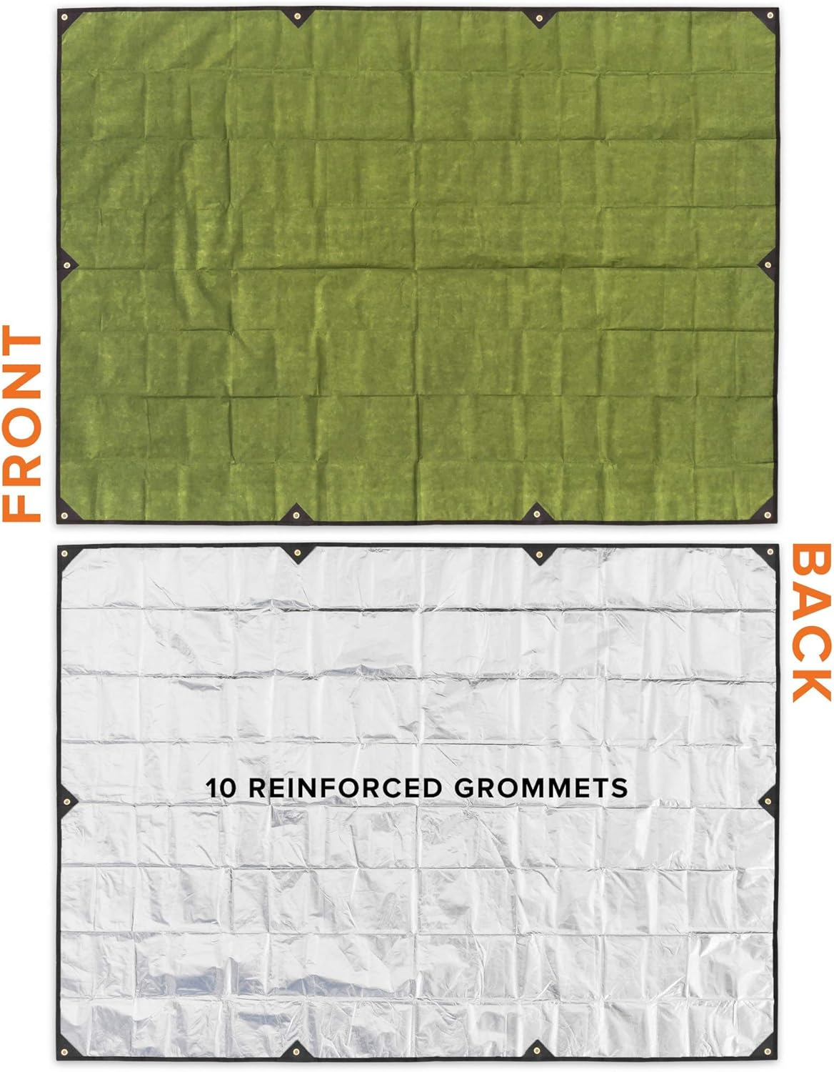 Arcturus Extra-Large Survival Blanket &ndash; Heavy-Duty Thermal Reflective Tarp - 9.5Ft X 12Ft. All-Weather, Reusable Emergency Blanket for Car or Camping (Olive Green) - Camo image number 3