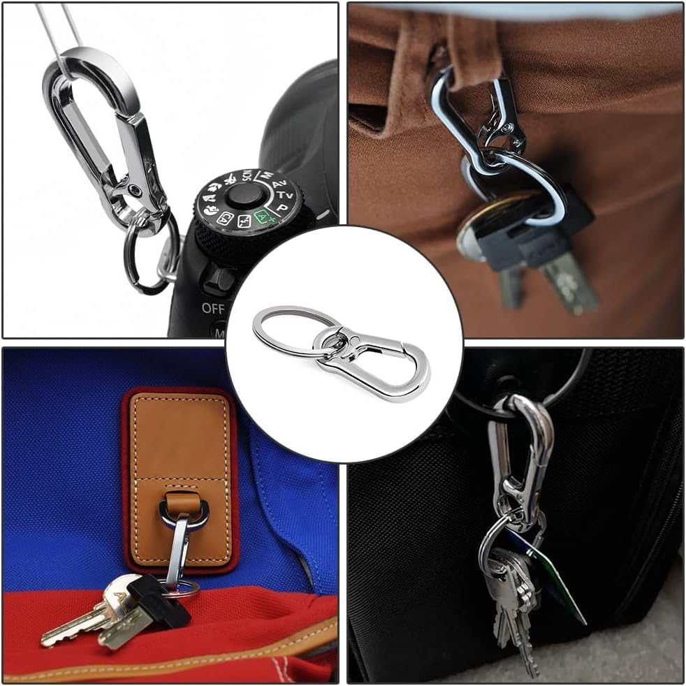 12 PCS Metal Keychain Carabiner Clip Keyring Key Ring Chain Clips Hook Holder Organizer for Car Keys Finder, Keychain Carabiner for Men and Women image number 4
