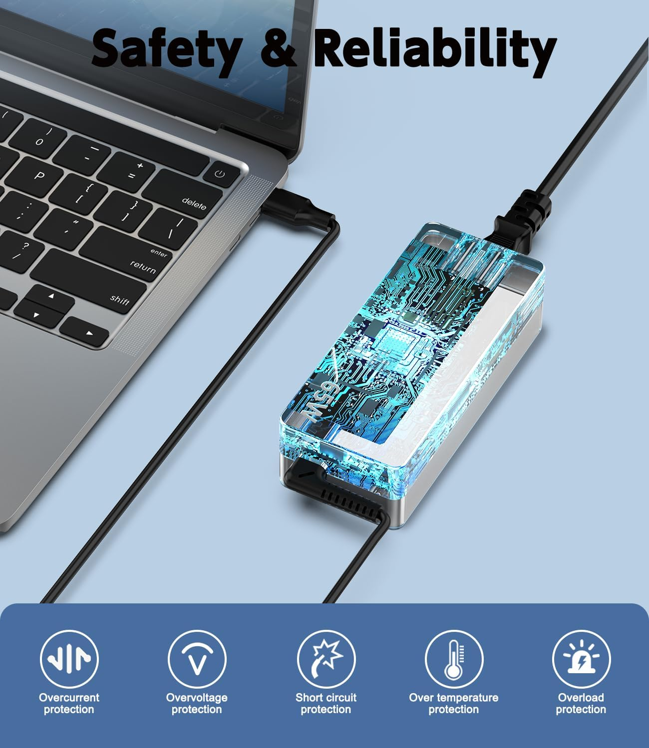 Shefor 65W USB C Laptop Charger Adapter Compatible with Lenovo Thinkpad X1 Carbon T14 T480 T490 T580 T590 E580 E585 E590 E595 Yoga C740 720 730 720-13Ikb 730-13Ikb 910 Type C AC Power Adapter Cord image number 2