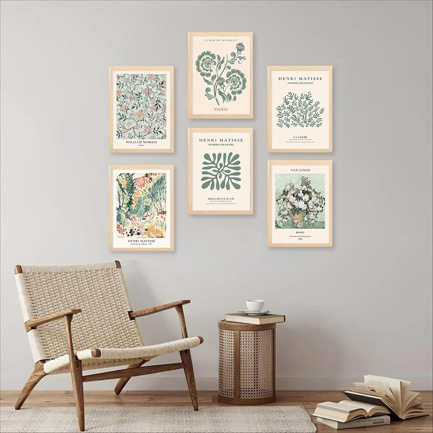 KBKBART Sage Green Matisse Wall Art Prints, Abstract Matisse Wall Art Exhibition Posters, Minimalist Women Body Line Art Leaf Boho Art Matisse Paintings Pictures (11X14Inch, Unframed),(Amzt113) image number 6