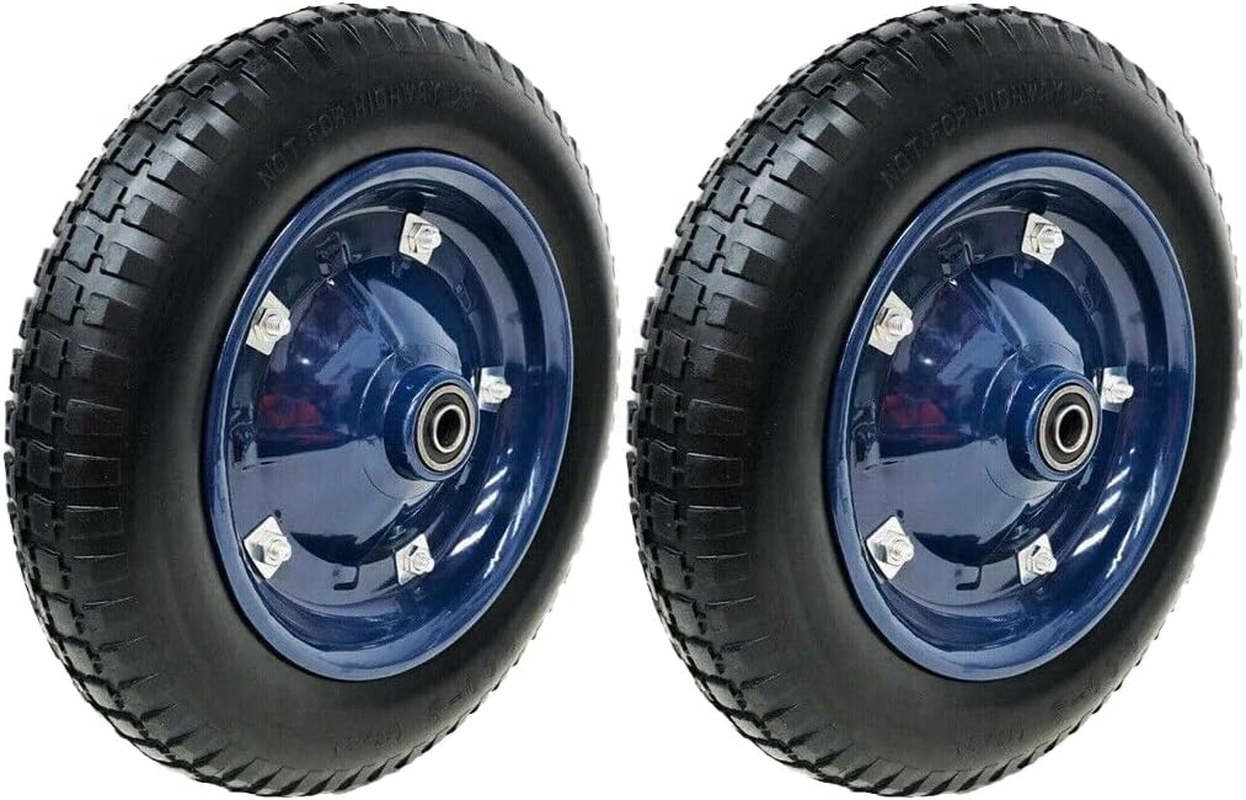 13" Solid Wheels Upgrade - Puncture Proof 13X3 3.00-8 Wheelbarrow Tyres - Metal Rim, PU Foam Filled Solid Air-Free image number 3
