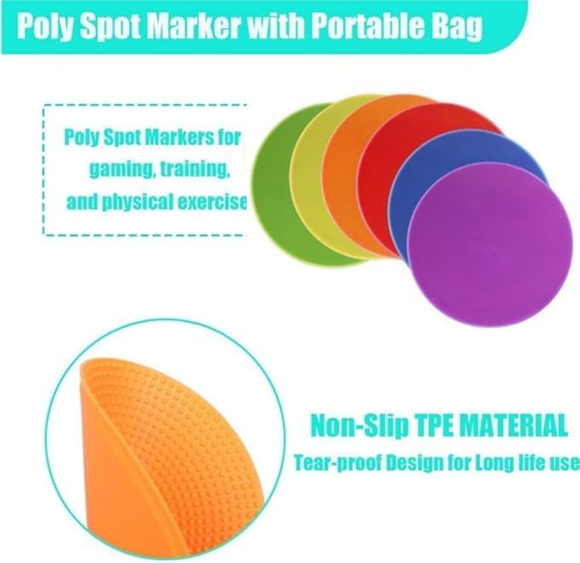 12Pcs Rubber Agility Markers, Non Slip Agility Dots Flat Field Cones Circles Rubber Floor Dots for Sports Soccer Basketball Training, Gym Training image number 2