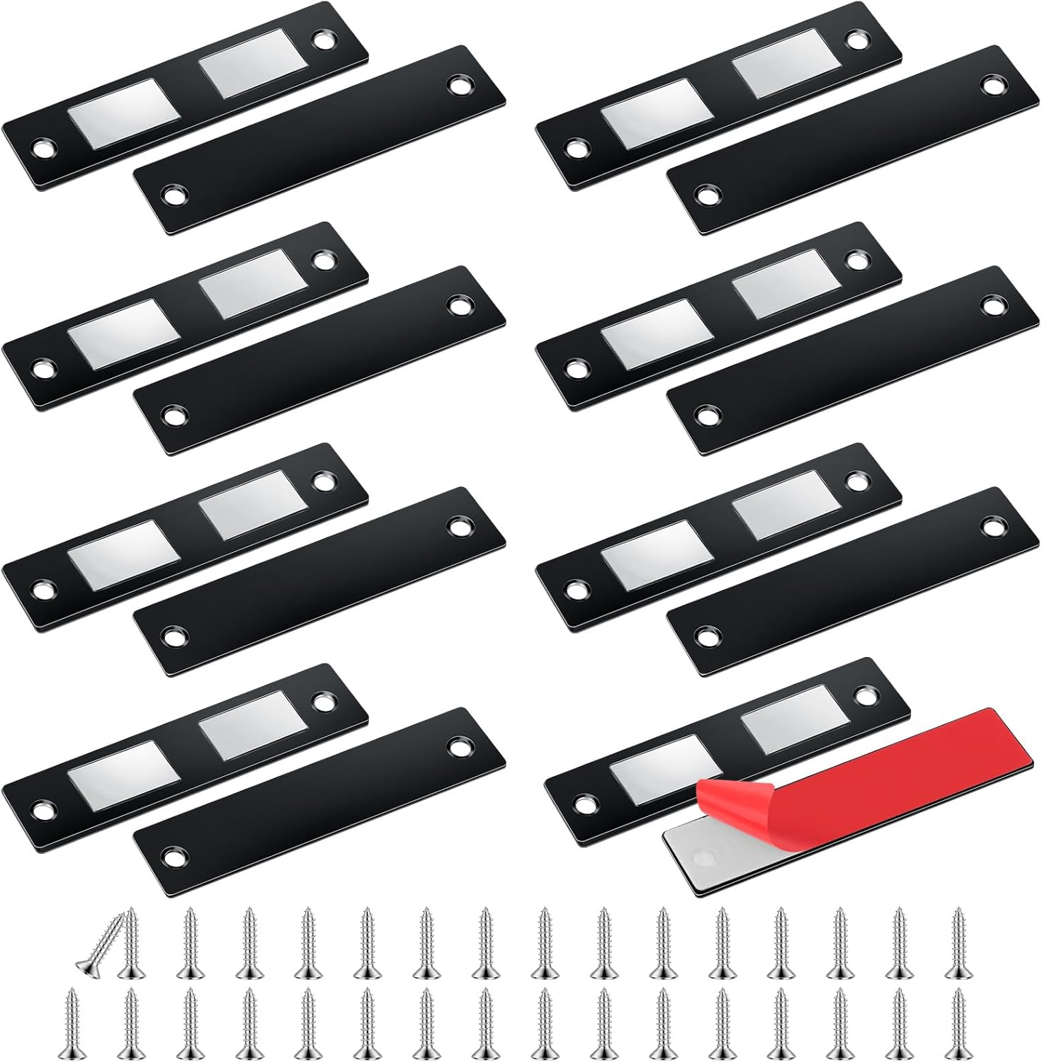 Romon Magnetic Catch Magnets for Cabinet Doors, Pack of 8 Ultra Thin Door Magnets Cupboard Magnets Strong Door Closer Double Magnets Drawers Wardrobe Magnetic Closure for Furniture Cabinet Door