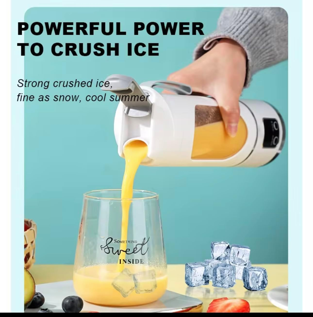 Portable Blender, Personal Blender Electric Shaker for Smoothie, Milkshake, Juice, Mini Smoothie Blender 12 Blade Milkshake Mixing Machine Stir and Go Juicer, HAND BLENDER image number 3