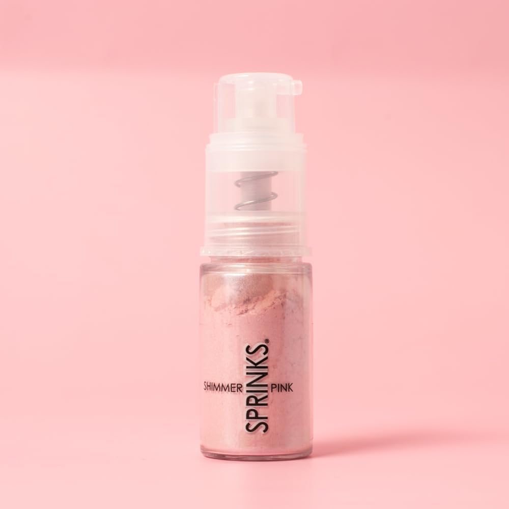 Edible Dust Spray Pump | Shimmer Pink Micro Fine Glitter | Easy to Use for Cakes | Cupcakes | Cookies | Desserts | Pink Sprinkles Edible image number 3