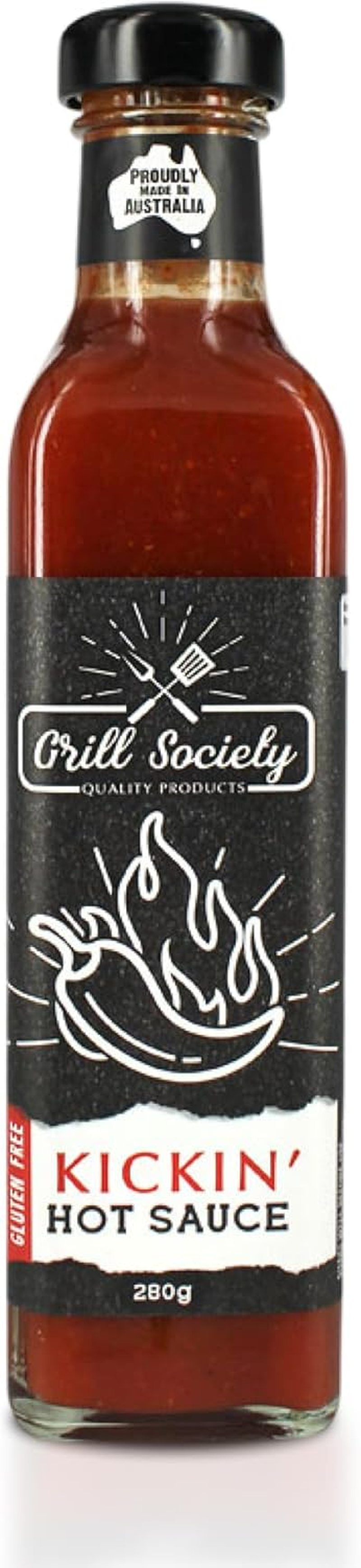 Grill Society Kickin Hot Sauce, 280G &ndash; Spicy BBQ Sauce for Chicken, Wings, Burgers & More, Bold Flavour, Gluten-Free, No Artificial Colours or Flavours image number 5