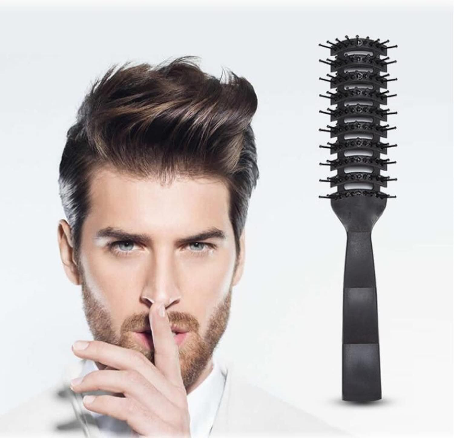 Pack of 2 Ventilated Detangling Brushes, Anti-Static Detangling Brushes, Styling Hair Brush Tool for Blow-Drying, Massage Hair Brush for Men and Women image number 3