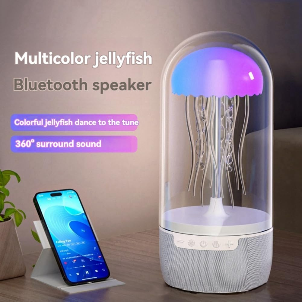 Xioaue Jellyfish Lamp Bluetooth Speaker Colorful Portable Hifi Stereo with 3D Surround Sound, Subwoofer, Home Theater System image number 4