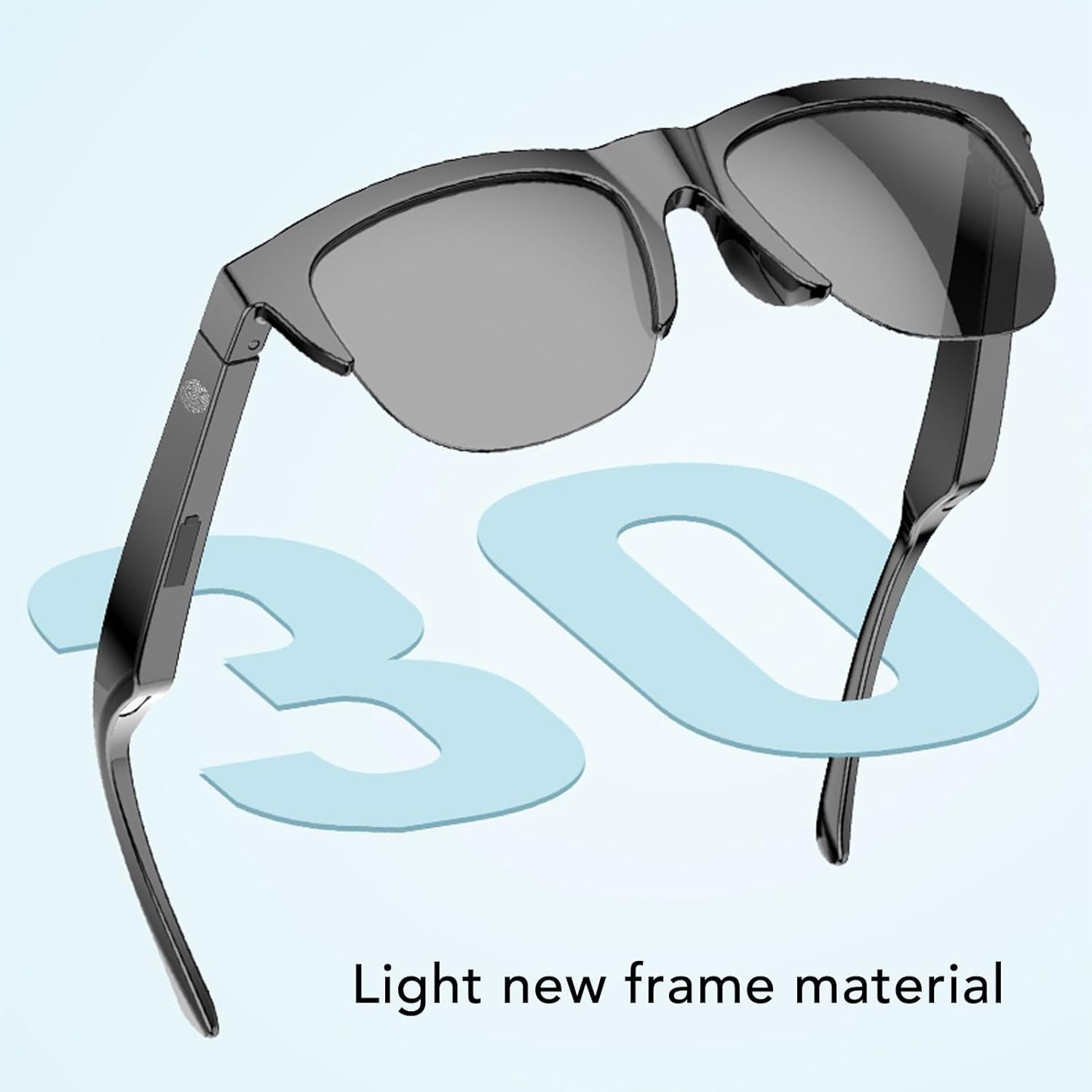 Bluetooth Sunglasses with Speakers, 6H Playtime Smart Glasses, HD Dual Speakers & Mic, Touch Control, Magnetic Charging, for Men Women Running/Cycling