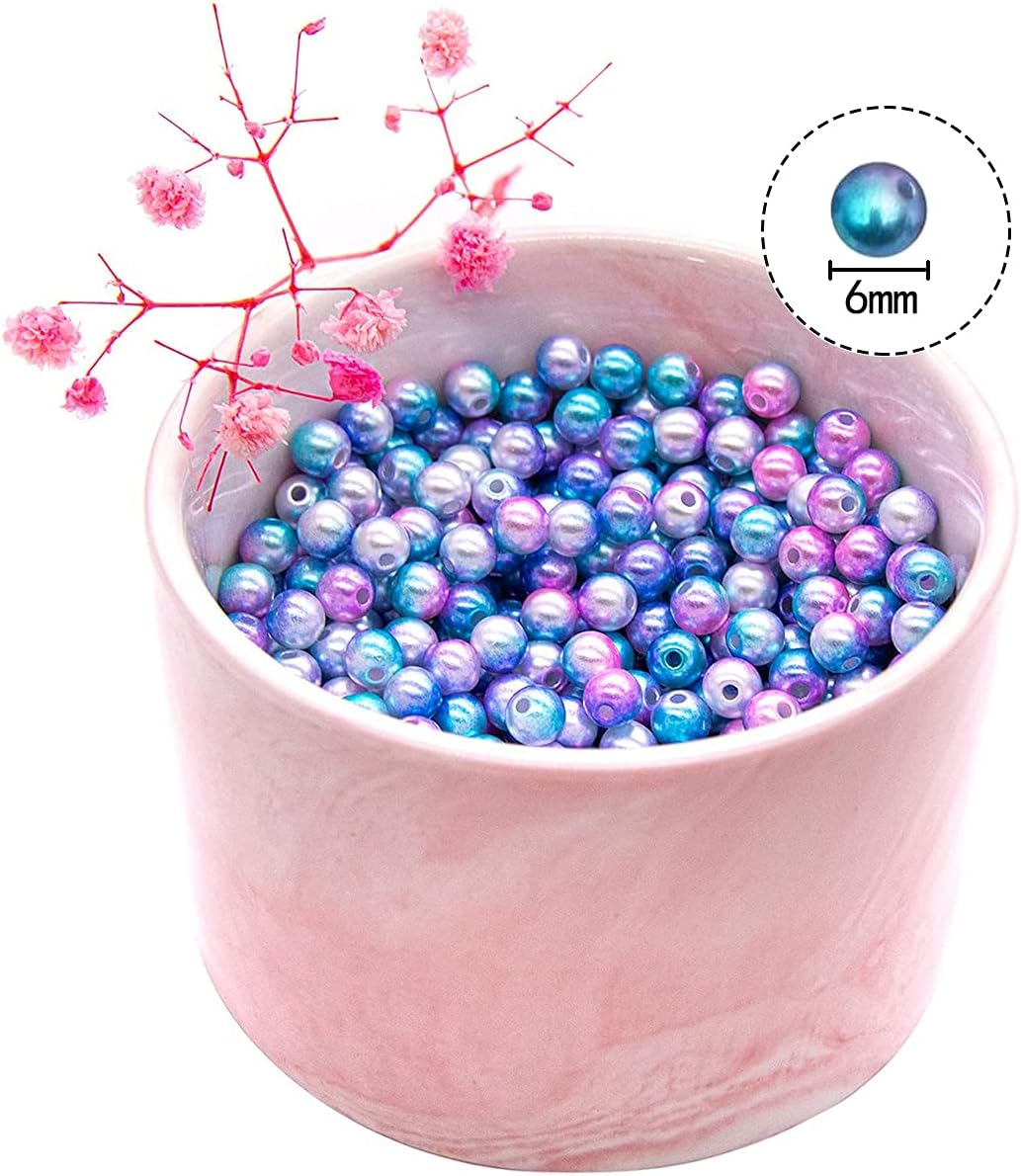 WELANE Pearl Beads, 1000 PCS Gradient Pink Loose Beads for Jewelry, Crafts Making (6Mm/0.23In) image number 1