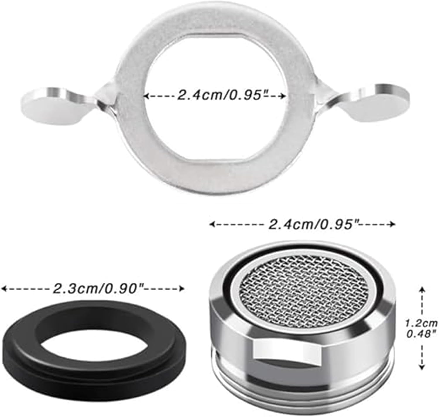 Yeanifeana 6-Pack Faucet Aerator Adapter Set, 24Mm Universal Fit with Spanner Tool & Leak-Proof Gaskets for Kitchen/Bath Sink Tap image number 3