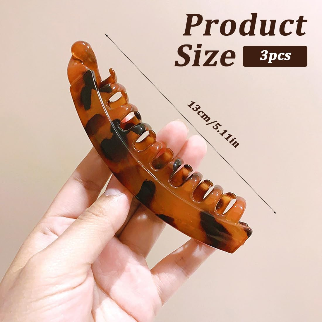 Banana Hair Clips for Women, Pack of 6, Non-Slip Ponytail Holder Clip, Large Banana Clip, Colourful Banana Clip, Banana Hair Clips for Women, Girls, Thick Medium Hair