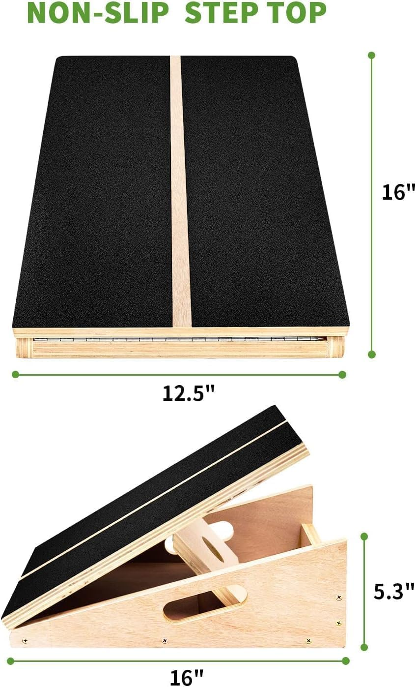 Professional Wooden Slant Board, Adjustable Incline Board and Calf Stretcher, Stretch Board Calf Stretcher Slant Board - Extra Side-Handle Design for Portability image number 2