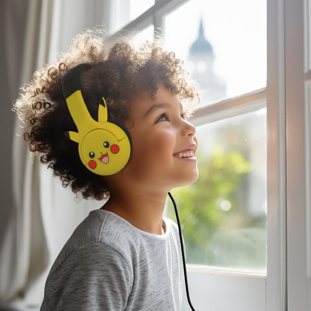 OTL Technologies PK1178 Pokemon Pikachu Ears Kids Wired Headphones Yellow image number 4