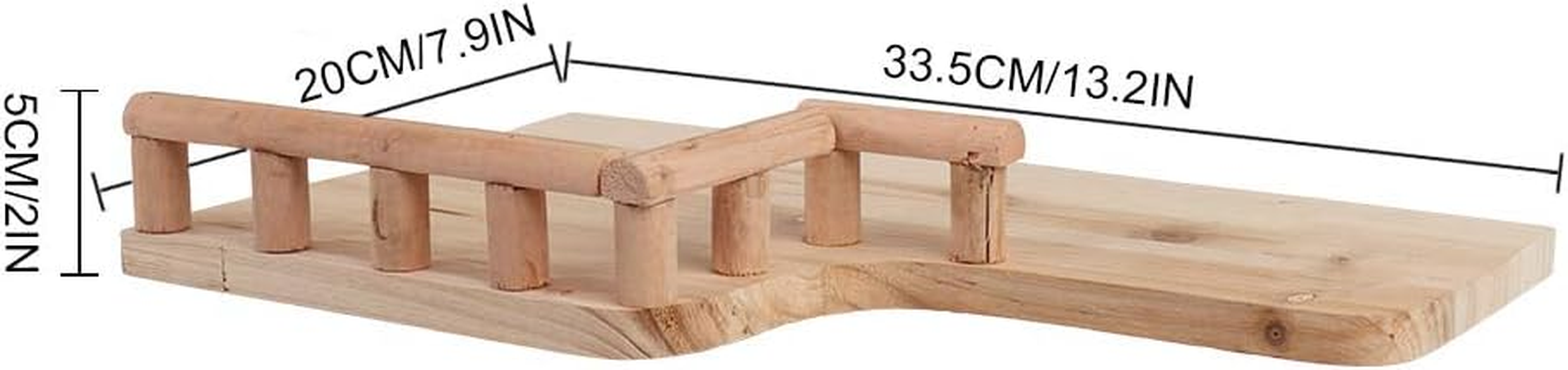 Wooden Corner Platform Shelf Rest, Wooden Parrot Hamster My Neighbor Totoro Birdcage Stands Hamster Climbing Small Pet Cage Accessories Toys image number 5