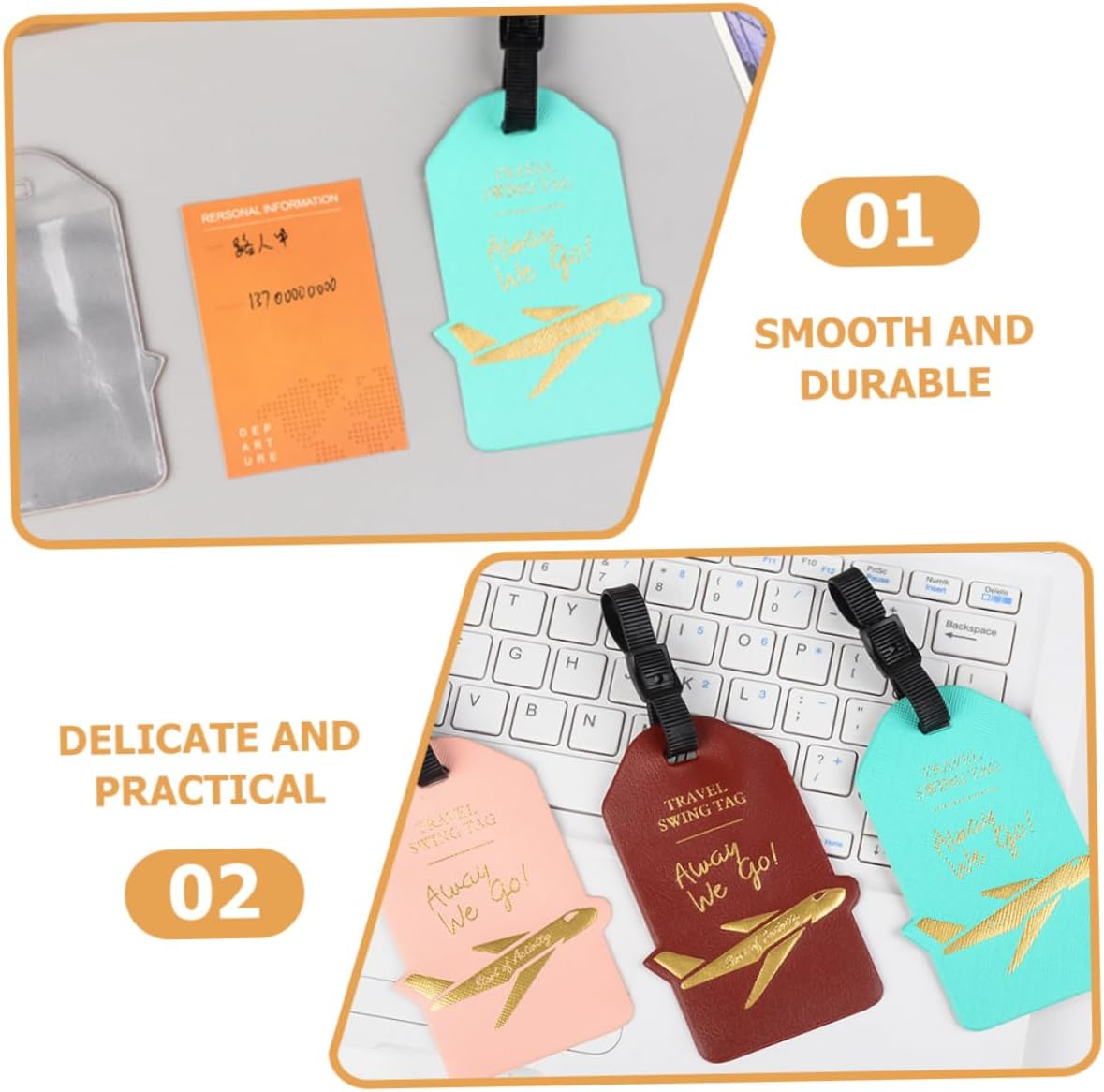 SOESFOUFU Travel Suitcase Tag Luggage Id Labels Baggage Tag for Easy Identification Random Color image number 6