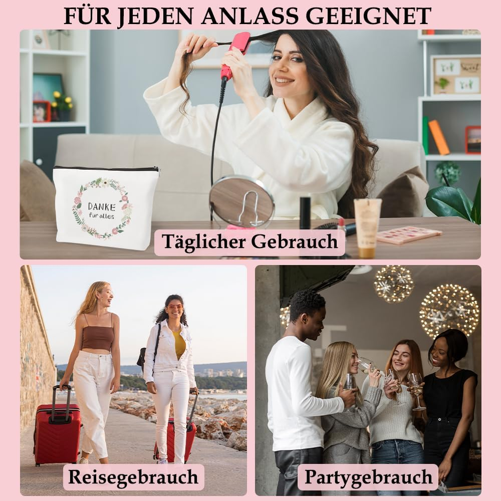 Make-Up Bags Thank You for Everything, Mother'S Day Gifts, Valentine'S Day, Birthday Gift, White image number 3