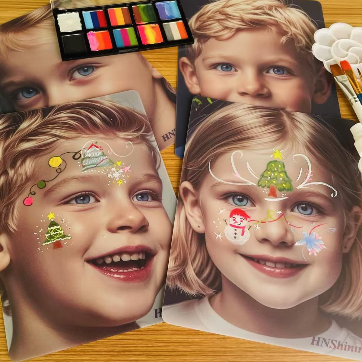 Hnshining Face Painting Practice Board,Face Paint Practice Board,Reusable Painting Exercise Template,Stage Makeup Painting Tool,Display for Stage&Home Makeup Painting (4) image number 4