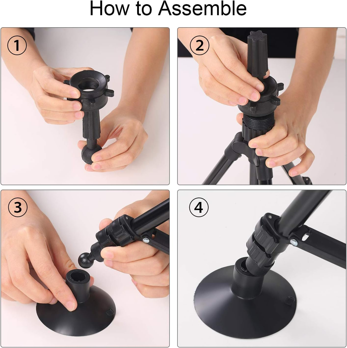 Wig Stand Tripod with Suction Cups Mini Adjustable Mannequin Head Stand Manikin Head Tripod Stand Portable Cosmetology Hairdressing Training Mannequin Head Stand image number 2