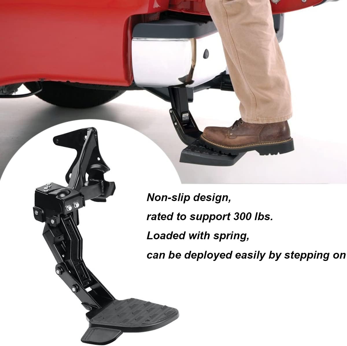 Bed Step Retractable Bumper Step for 2019-2021 Dodge Ram 1500 DT (New Body Style) Dual Exhaust Vehicles 82215289AG SSFL image number 2