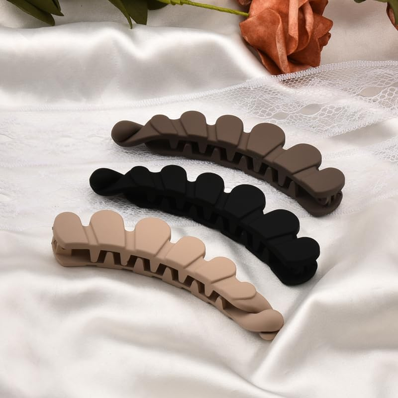 Banana Clips Hair for Thick Thin Hair Ponytail Holder Claw Clip Large Banana Hair Pin Hair Banana Clip French Barrette Hair Clips for Women Banana Hair Combs Clip for Women Hair Accessories 3 Pcs
