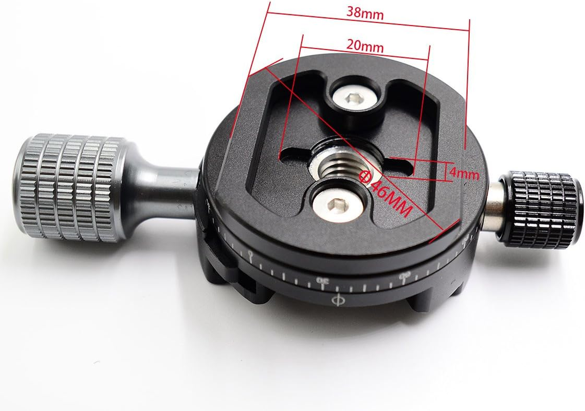 Koolehaoda 360&deg; Mini Panoramic Tripod Head Metal Clamp Compatible with Rrs/Arca-Swiss Ball Head Quick Release Plate, Camera Tripod Ballhead image number 1