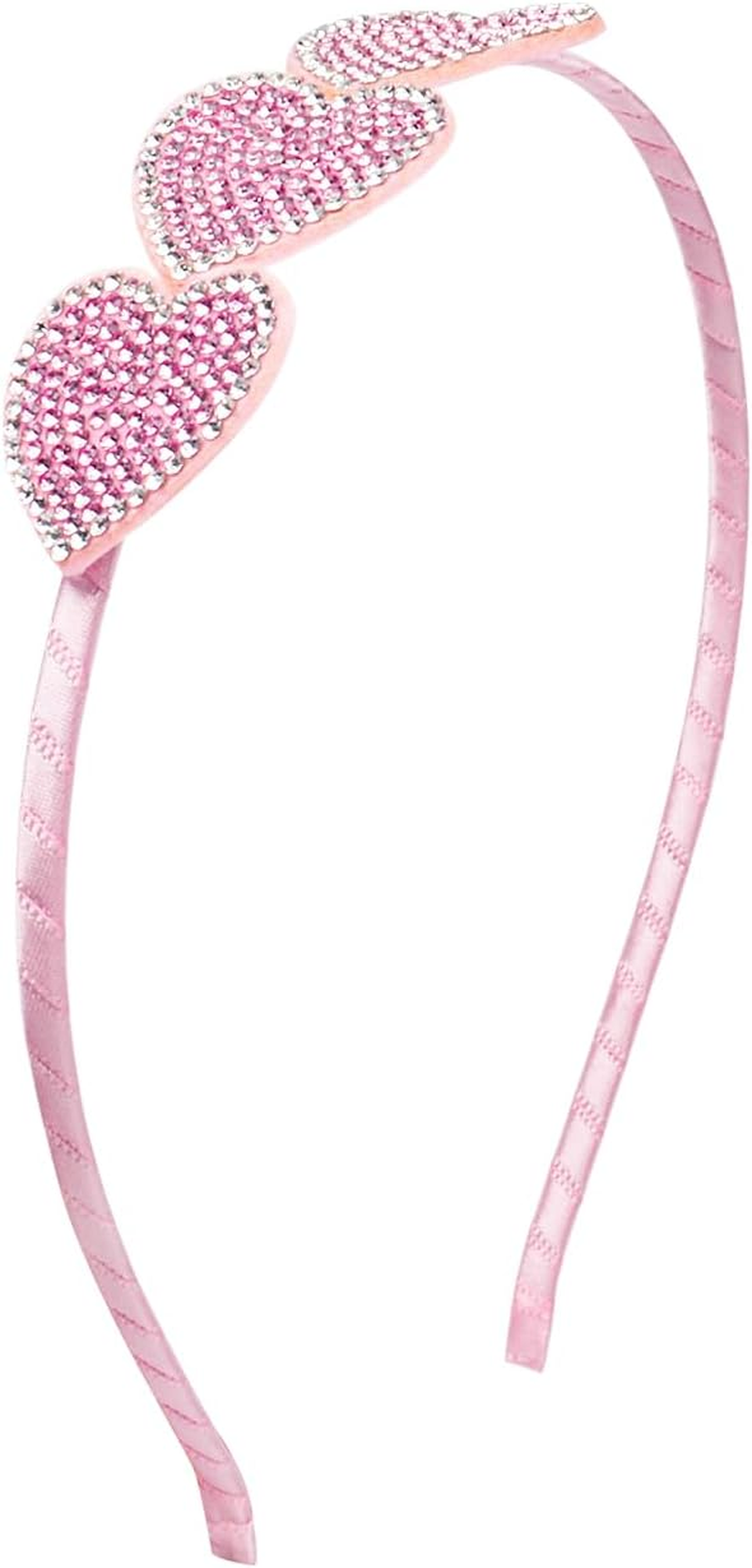 Red Sequin Heart Headbands, Pearl Heart Headband Glitter Love Heart Sequins Headband Pearl Hair Accessories for Valentine'S Day Wedding Birthday