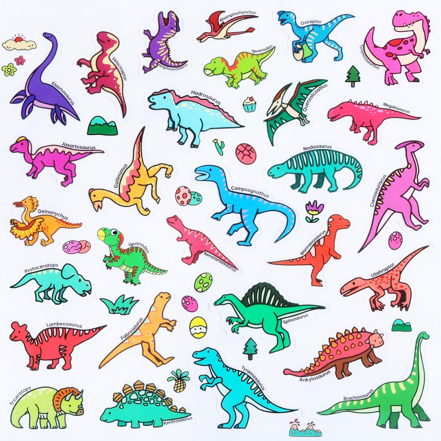 34Pcs Window Clings Stickers,Jungle Animals Gel Clings Decals for Kids Toddlers and Adults Classroom (Animal) image number 1