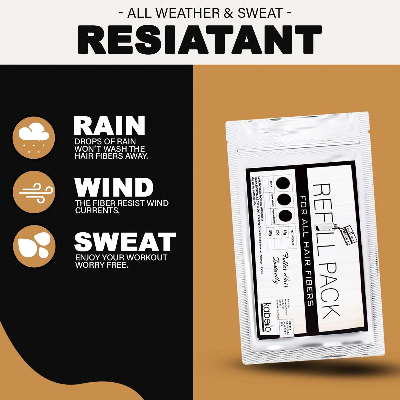 Kabello Hair Building Fiber Refill Pack with Hair Line Comb for Men and Women Fiber 100 Grams Black Pack of 1 image number 5