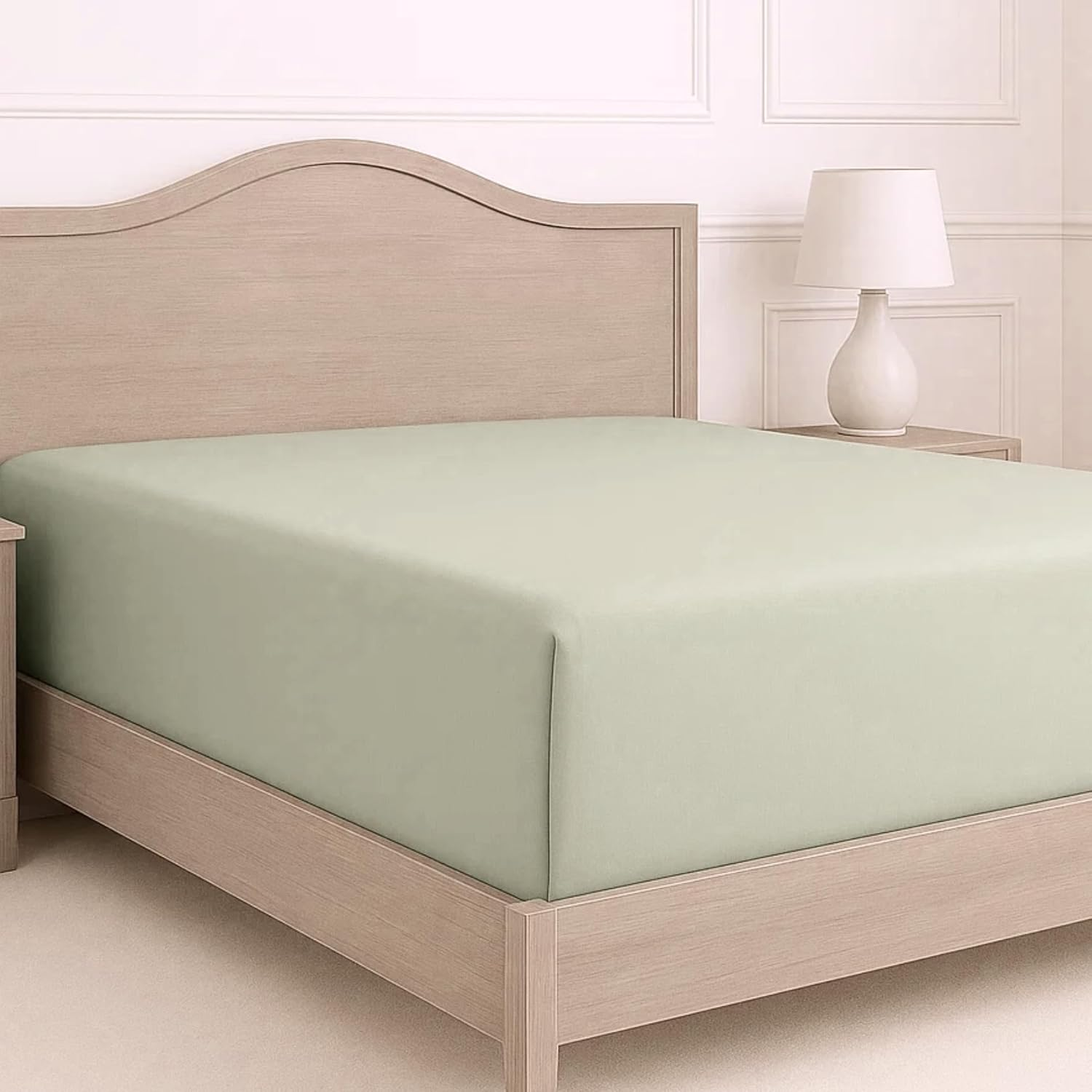 Lane Linen Fitted Sheet Super King &ndash; 1000 Thread Count Egyptian Cotton, Deep Pocket 38 Cm, Soft Touch & Premium Quality &ndash; Hotel Style Bedding - Mineral image number 4