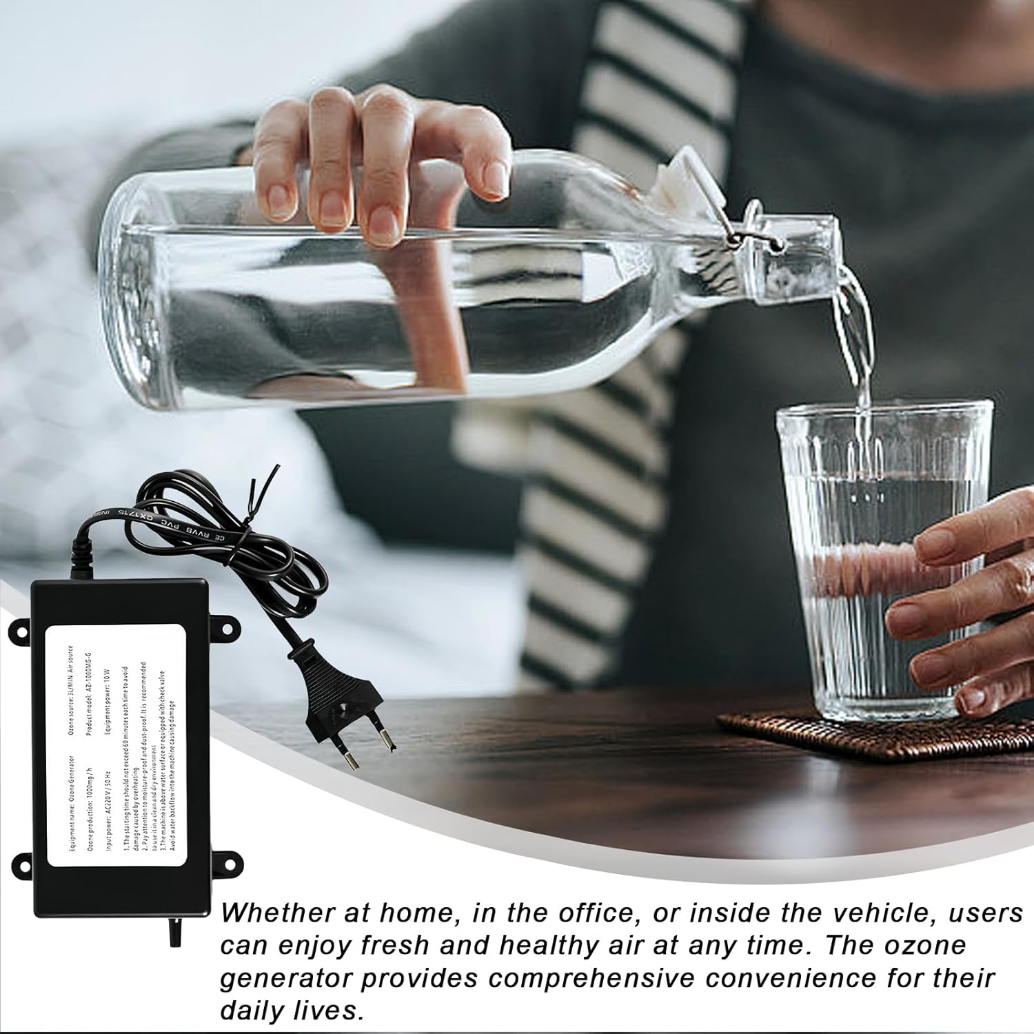 Sporgo Ozone Generator 1000Mg: EU Plug Ozonator Water Purifier Purifier Plant Treatment Aquarium Ozone Generator to Eliminate Water and Air Odor image number 4