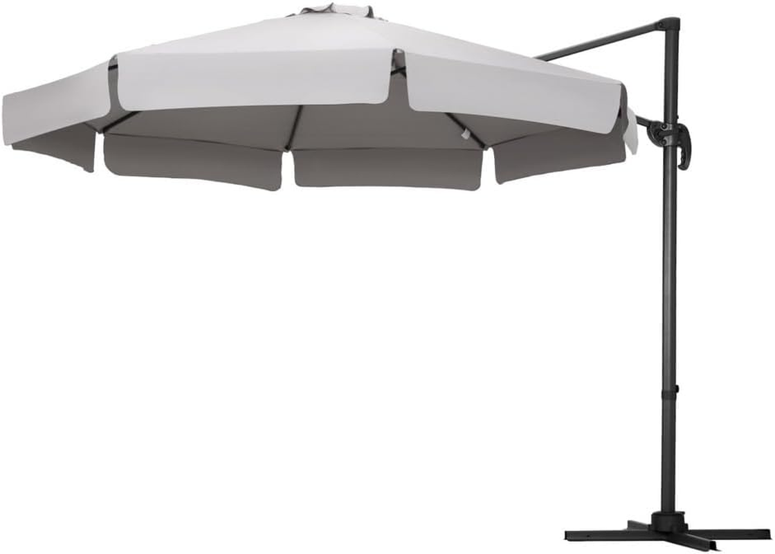 Instahut Outdoor Umbrella 3M Umbrellas Cantilever Stand Sun Roma 360 Degree Grey