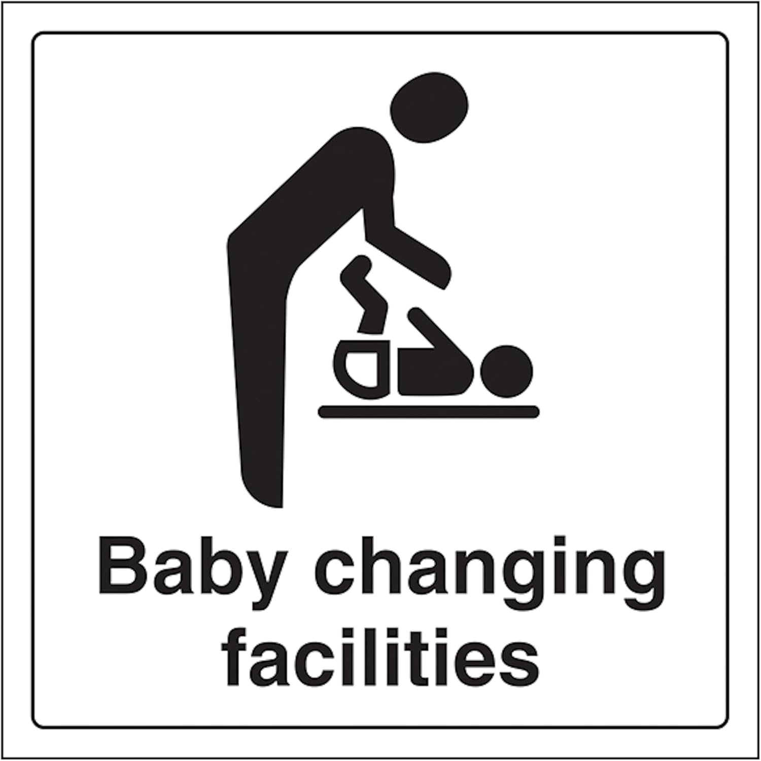 V Safety Baby Changing Facilities with Symbol 150 X 150 Mm - 2Mm Rigid Plastic Safety Sign