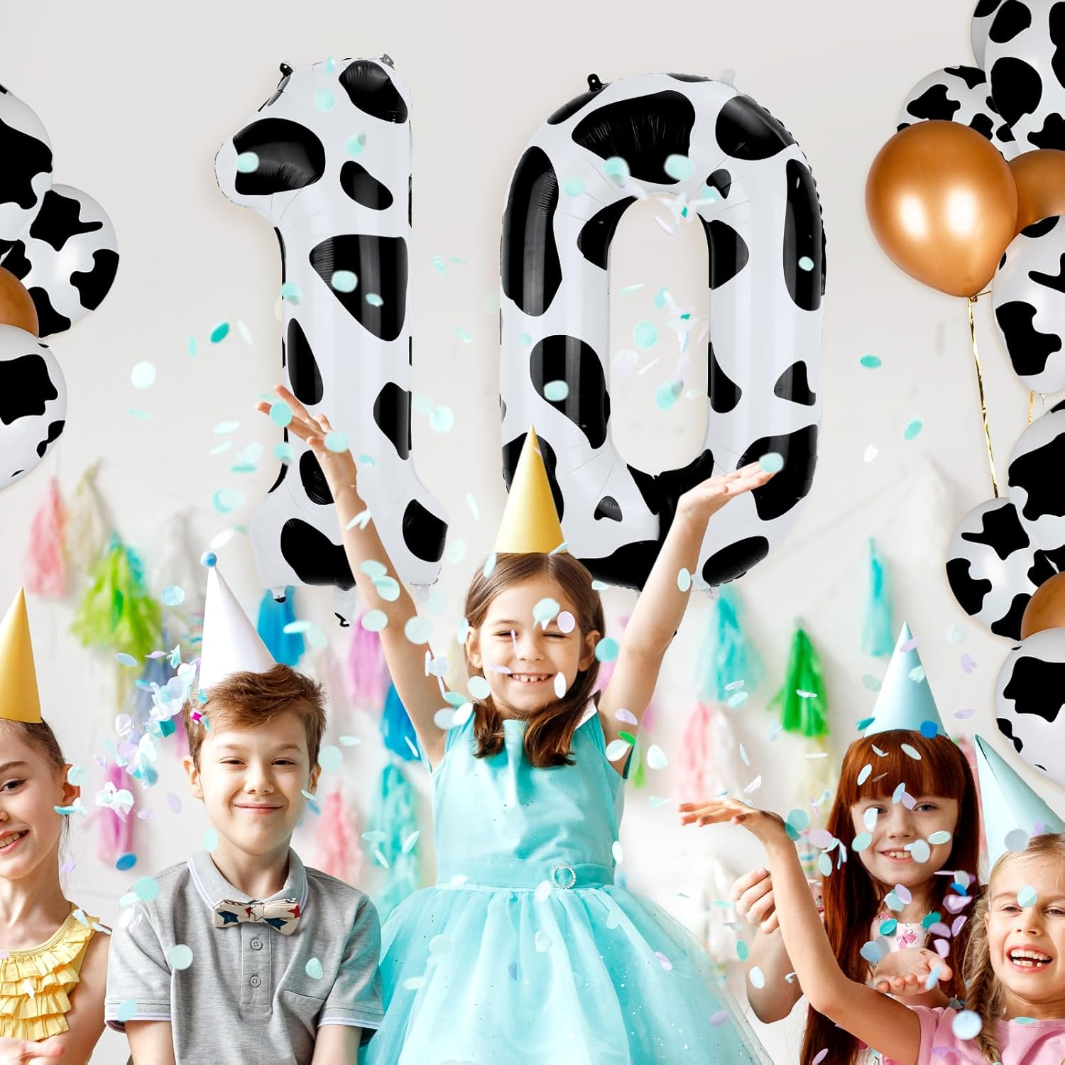 XIHIRCD Cow Print Balloon, 40In Large Cow Print Number Balloons Black and White Cow Print Birthday Celebration Balloons for Cow Print for Cowgirl Theme Party Decorations Supplies(Number 1) image number 2