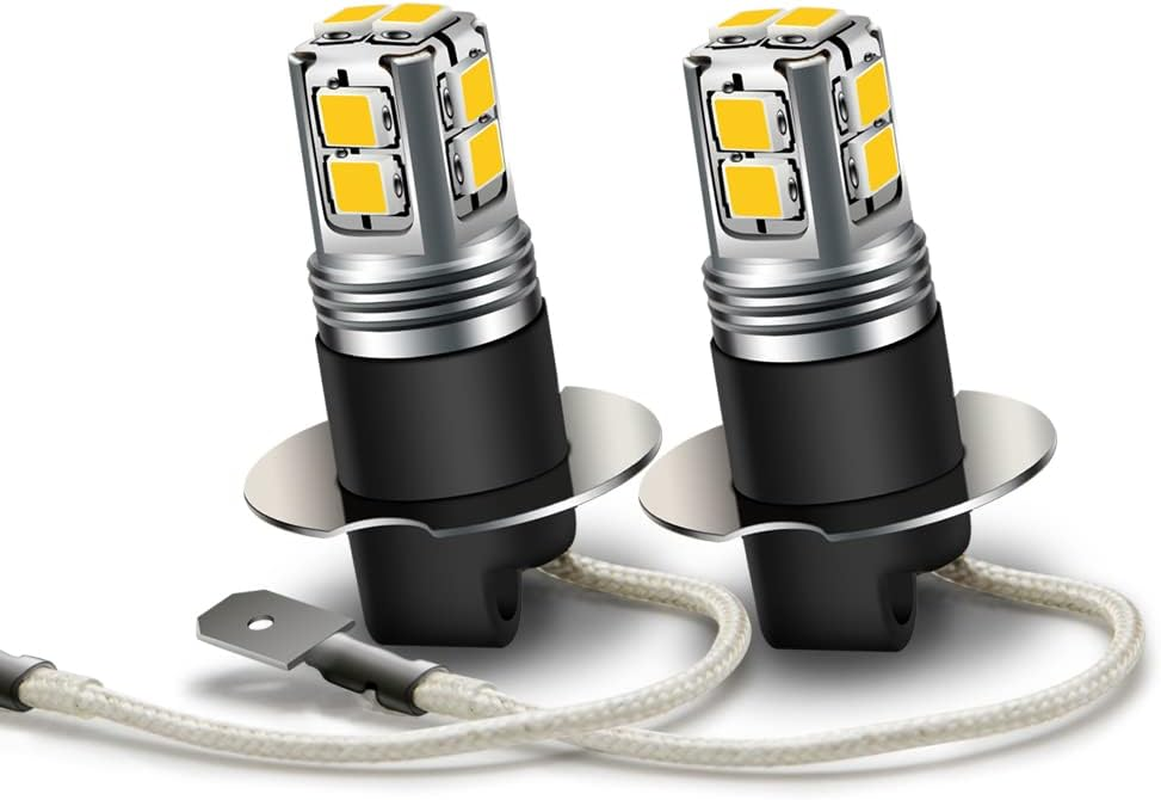 Ruiandsion H3 LED Fog Light Bulbs 6-40V 6000K White Super Bright 2835 10SMD Chips for Car Fog Lights(Pack of 2) image number 3