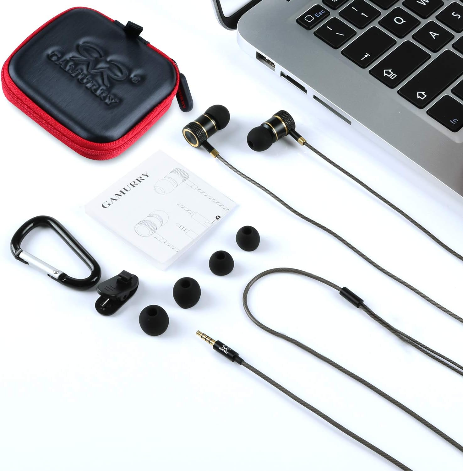 Headphones High Definition In-Ear Headphones with Noise Isolation Ideal for Iphone, Ipod, Ipad, MP3 Player, Samsung Galaxy, Nokia, HTC, Exc. 120 X 1 X 1 Cm Nero E Oro image number 3