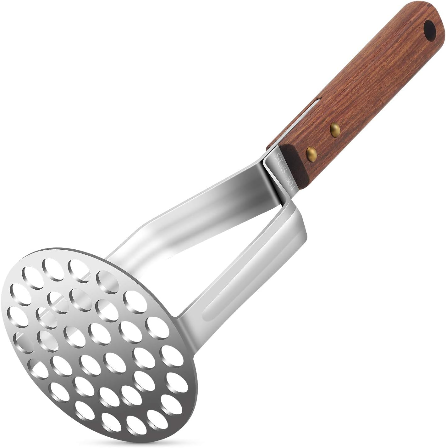Tmflexe UPGRADED Potato Masher Stainless Steel Heavy Duty Strong Anti-Slip Handle Not Easy to Bent Easy to Use Sturdy Construction