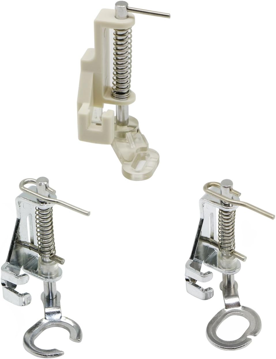 3Pcs Large Metal Darning/Free Motion Sewing Machine Presser Foot for All Low Shank Brother Singer Babylock Janome and More Sewing Machines - Include Close Toe, Open Toe and Quilting Foot image number 5