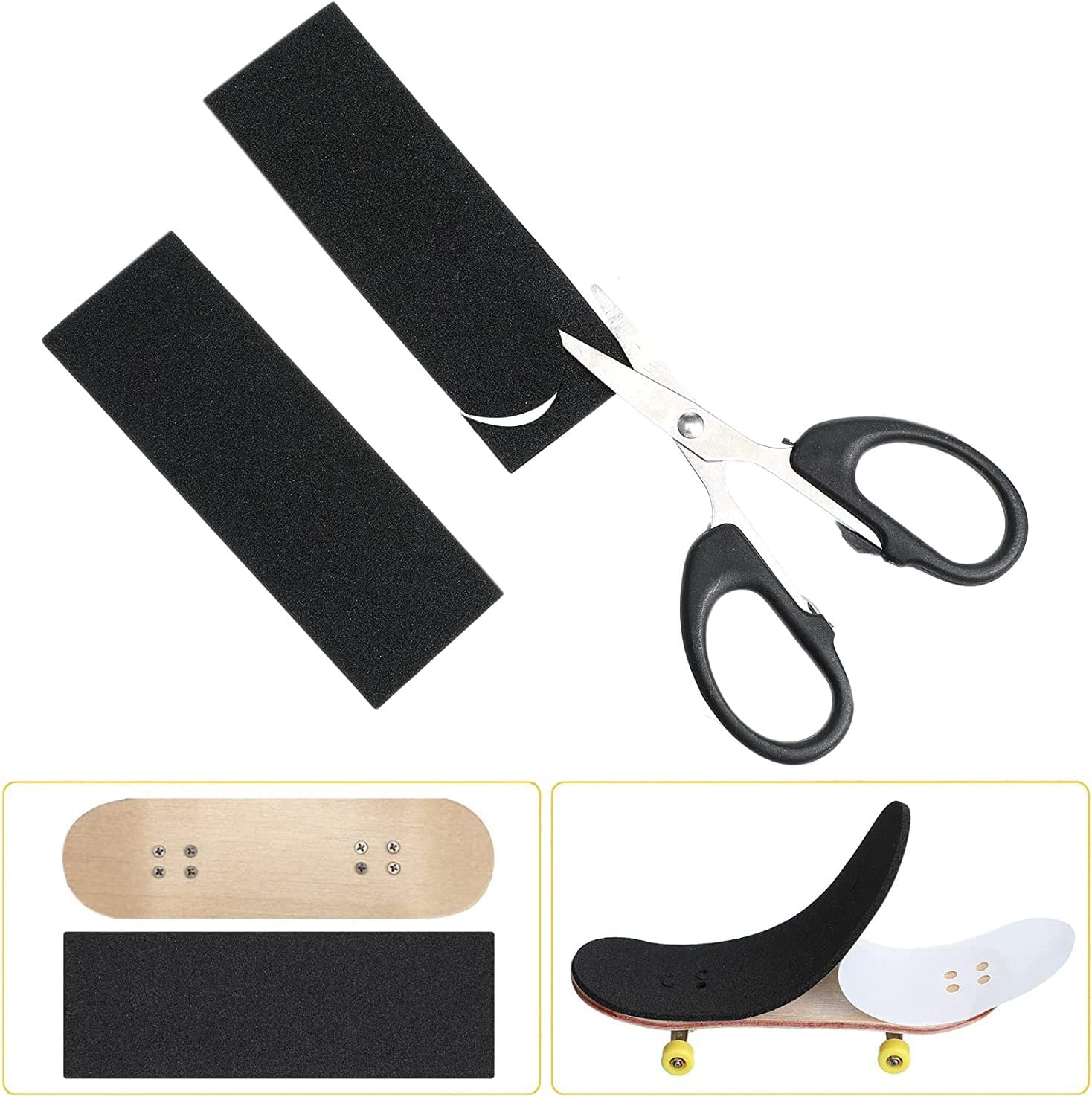 24 Pieces Fingerboard Grip Tape - Black Non Slip Foam Grip Tape for Mini Fingerboards image number 4