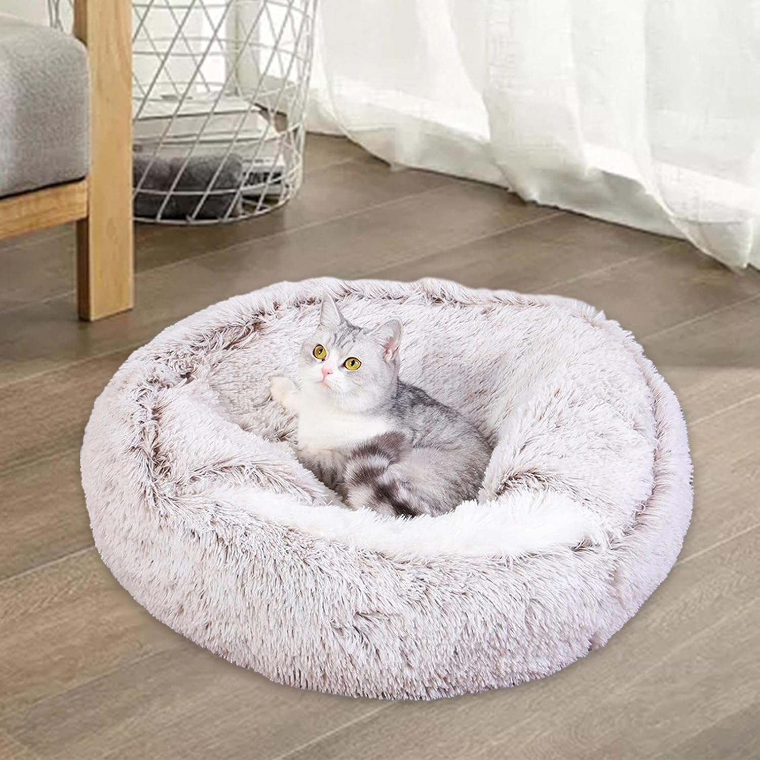 Weilaikeqi Winter Warm Cats Beds, Pet Animal House, Comfortable, Pet Supplies, 40Cm Gray - 40Cm Light Coffee image number 4