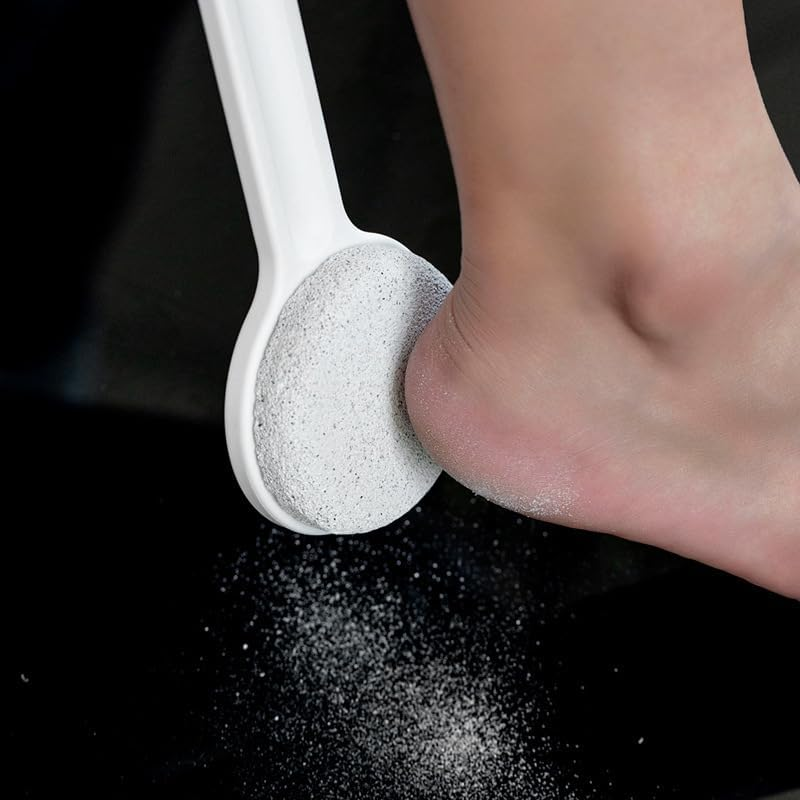 Pumice Stone for Feet with Long Handle, Hard Skin Callus Remover, Scrubber and Exfoliator for Dead Dry Skin, Softer & Smoother Feet, Pedicure Tool (Style 1, One Size) image number 6
