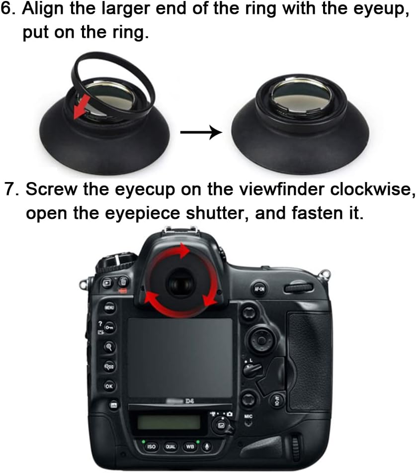 DK-19 Eyecup Eyepiece Viewfinder Compatible for Nikon D810 D810A D800 D800E D700 F6 D5 Camera, Replaces DK-17/DK-19 (2 Pack) image number 4