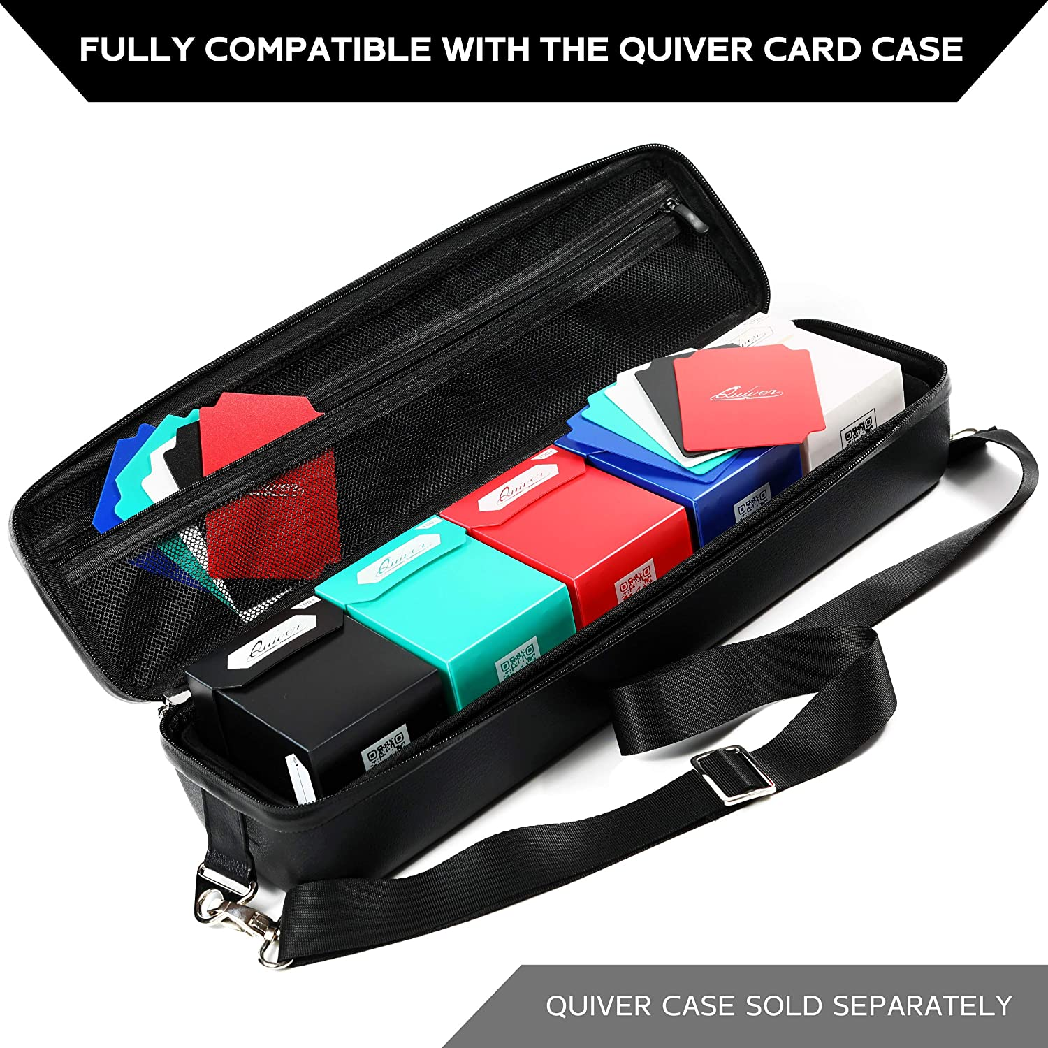 Quiver Time 100+ Standard Deck Blocks with 2 Dividers/Card Deck Box - Set of 5 MTG Deck Box - Compatible with Magic Commander & Other TCG Cards - (White, Black, Blue, Red & Green) image number 1