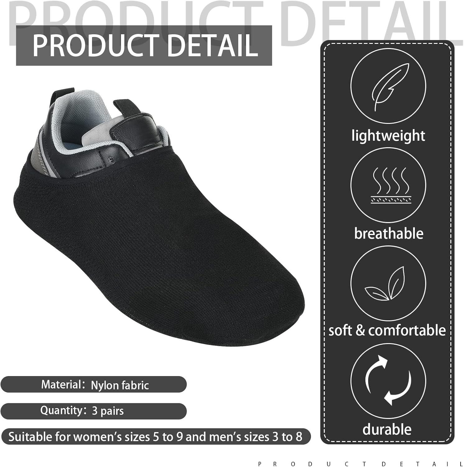 Handepo Dance Shoe Covers Sports Socks for Carpet Floors Women'S Yoga Socks for Dancing Ballet Outdoors image number 2