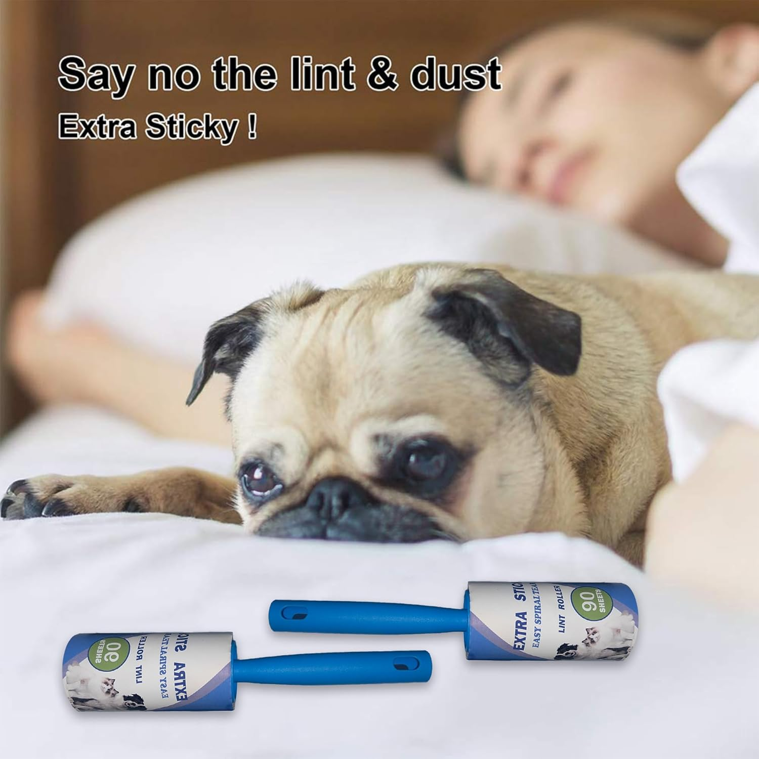 Lint Roller for Pet Hair, 720 Sheets Lint Remover for Pet Hair Remover - 8 Pack Value Pack for Clothes, Furniture, Carpet (720) image number 2