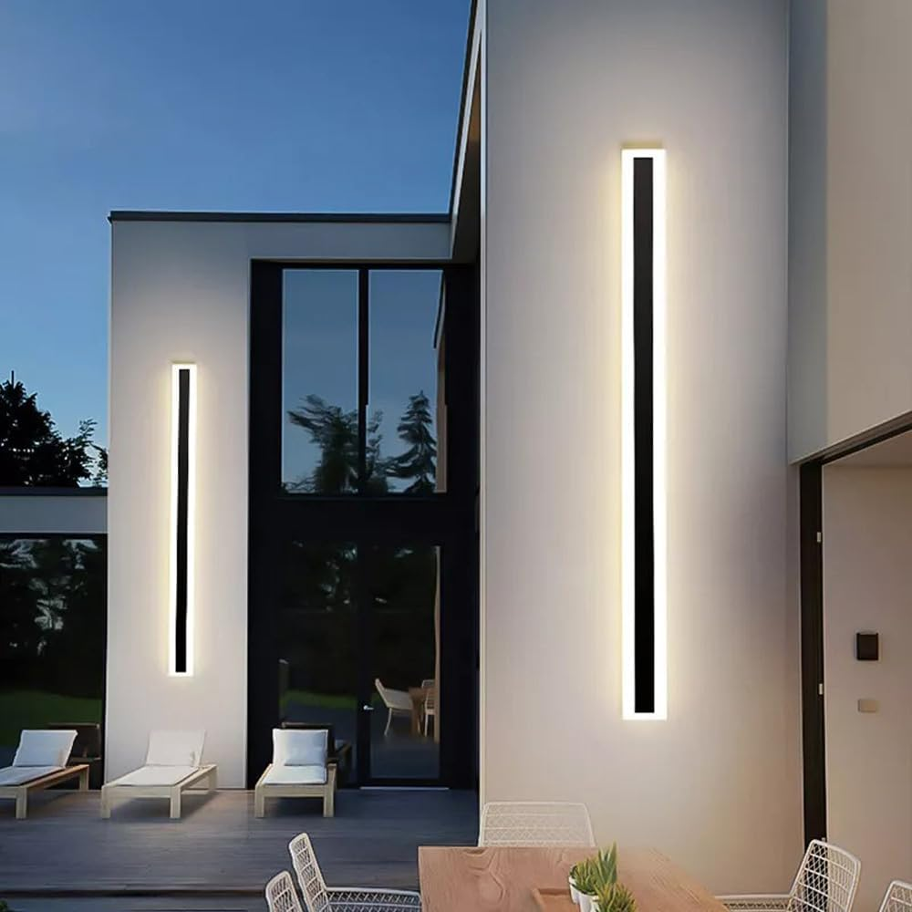 Leona Co Wall Lights Long Strip Porch Lamp Outdoor Garden Yard Waterproof Modern outside Lights Metal Exterior Light Porch Light with Remote (60Cm) image number 4