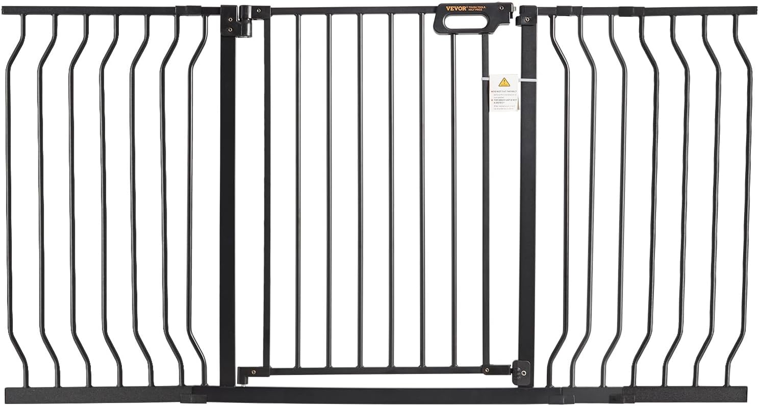 VEVOR Baby Gate, 749-1468 Mm Extra Wide, 762 Mm High, Dog Gate for Stairs Doorways and House, Easy Step Walk Thru Auto Close Child Gate Pet Security Gate with Pressure Mount and Wall Mount Kit, Black image number 6