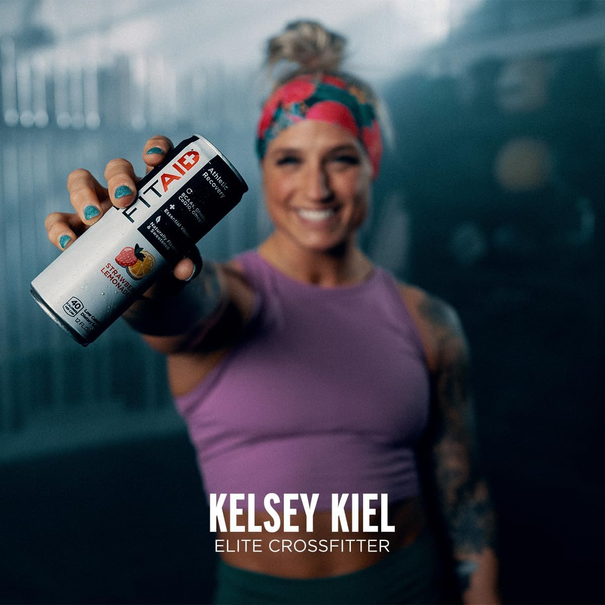 FITAID Post Workout Recovery Drink, Strawberry Lemonade, Bcaas, Glucosamine, Electrolytes, All in One Can, Paleo, Vegan & Gluten-Free, 40 Calories, 12 Fl Oz (Pack of 12) image number 3