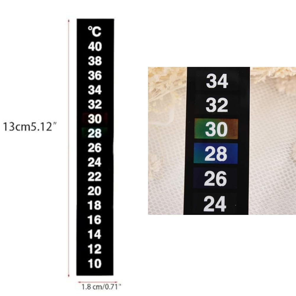 2Pcs Durable Discoloration Thermometer Stick-On Aquarium Temperature Fish Tank Temperature Sticker Aquarium Accessories Digital Dual Scale Stick-On and Attractive for Fish Tank 10℃ to 40℃ image number 1